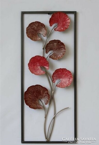 Metal wall decoration red flowers 2 (90015)