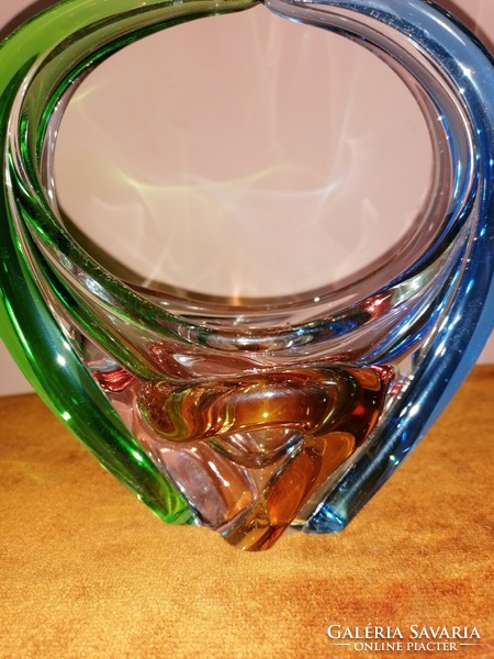 Art deco őntött üveg váza