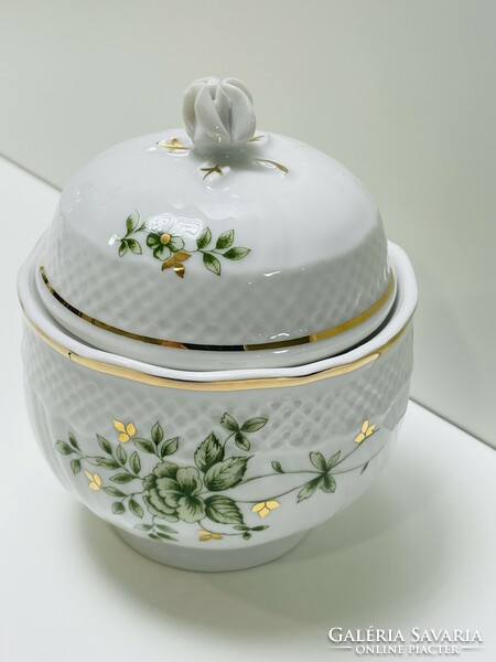 Hollóháza Erika patterned tea set with tea filter holder