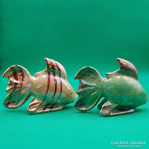 Káldor Aurél ritka gyűjtői  BŰV kerámia  hal figurák