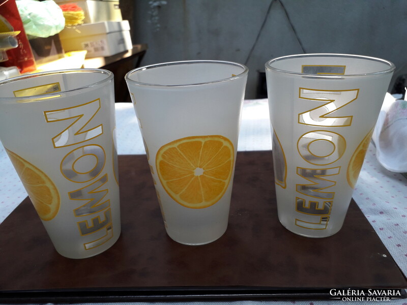 LEMON limonádés poharak 3 darab hibátlan -egyben