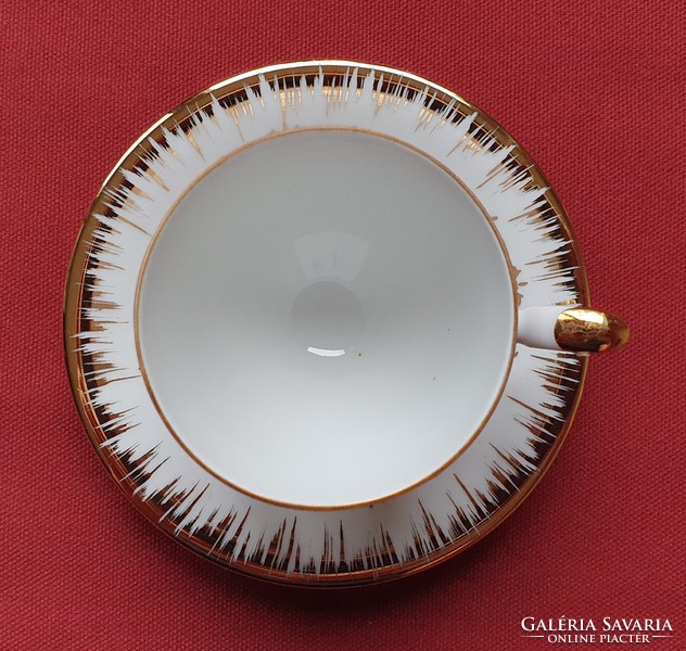 Kleiber Bavaria német porcelán 22 karátos arany rövid kávés szett csésze csészealj eszpresszó mokkás