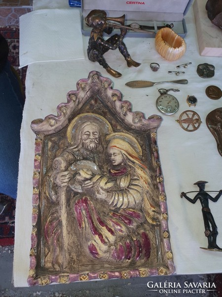 Petrás Mária falidísz kerámia. Nagyon szépen kidolgozott. 36x21 cm