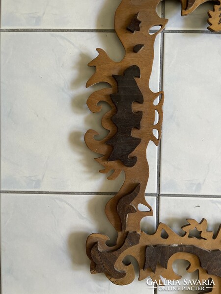 Large carved wooden unique picture frame.