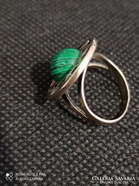 Ezüst gyűrű/ malachit