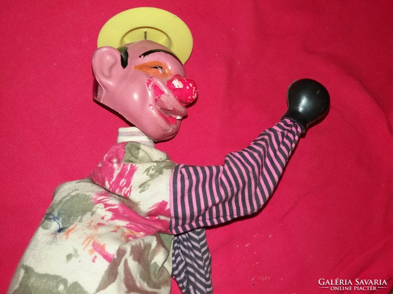 Antik CCCP orosz gumi szakállas törpe esernyővel játék figura 17 cm képek szerint
