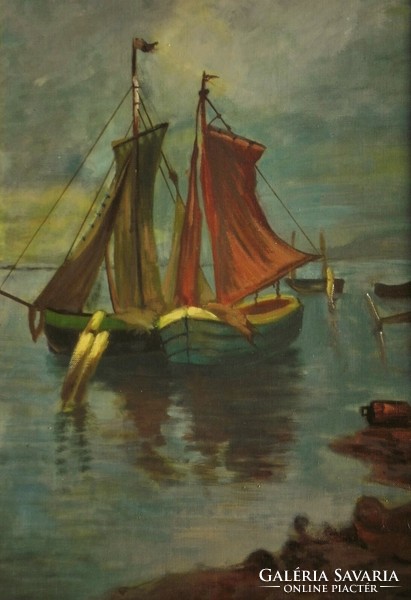 Ismeretlen festő (20.sz.eleje) : Kikötőben