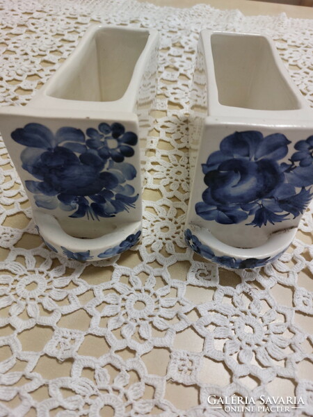 Spiced porcelain drawers, blue flower pattern, 2 pcs