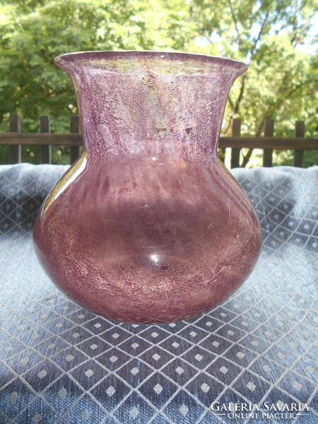 Karcagi fátyolüveg váza  15,5  cm