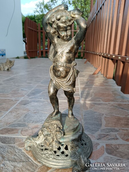 Ezüstözött  ón  szobor  , 40 cm