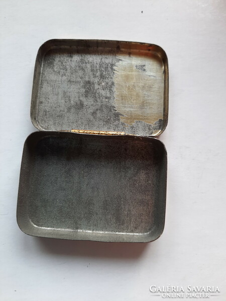Antique medicine metal box, cardine tin box