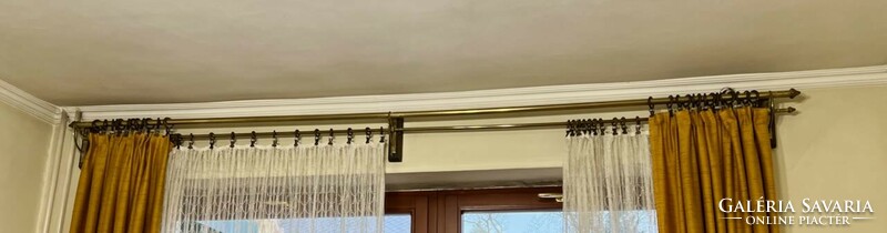 Copper cornice with two rods, three brackets, ready to install