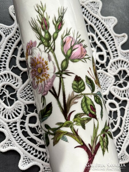 RITKA! Mesés vintage Portmeirion Botanic Garden porcelán nyújtófa, sodrófa rózsákkal, lepkékkel