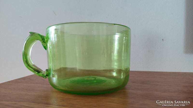 Large 800ml uranium uranium glass uranium glass mug pouring bowl handmade