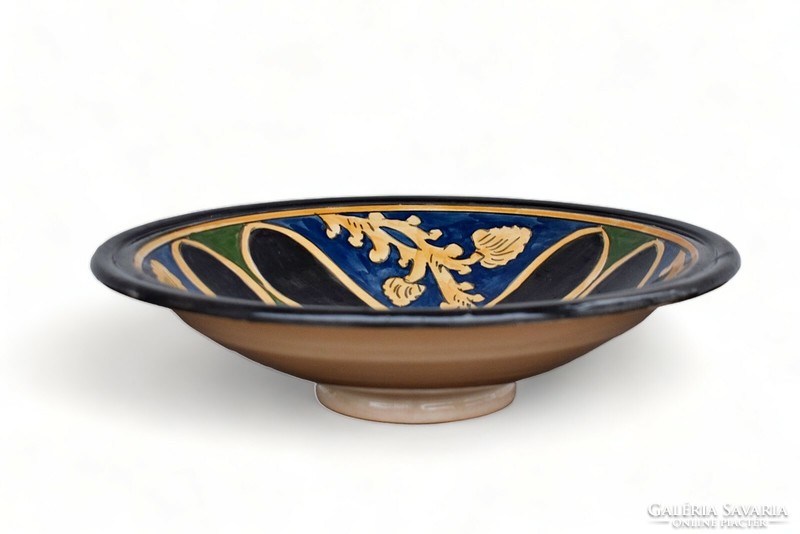 Vintage large glazed ceramic bowl
