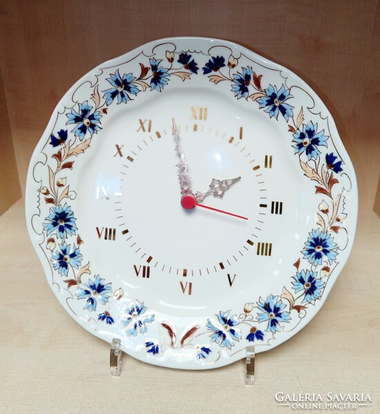 Zsolnay cornflower pattern wall clock