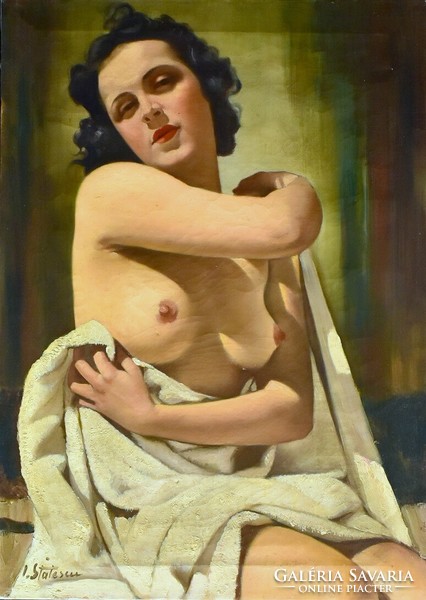 Ion statescu (1892-1968): nude with white shroud