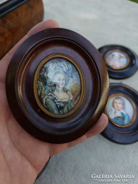 French nobles painted on bone. 1870s.