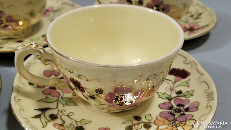Zsolnay kézzel festett pillangós kávés, mokkás csésze tányér alátéttel ár/db