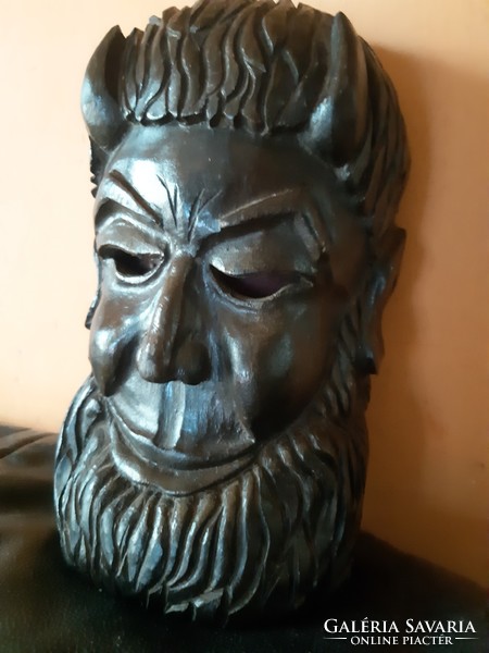 Carved devil mask