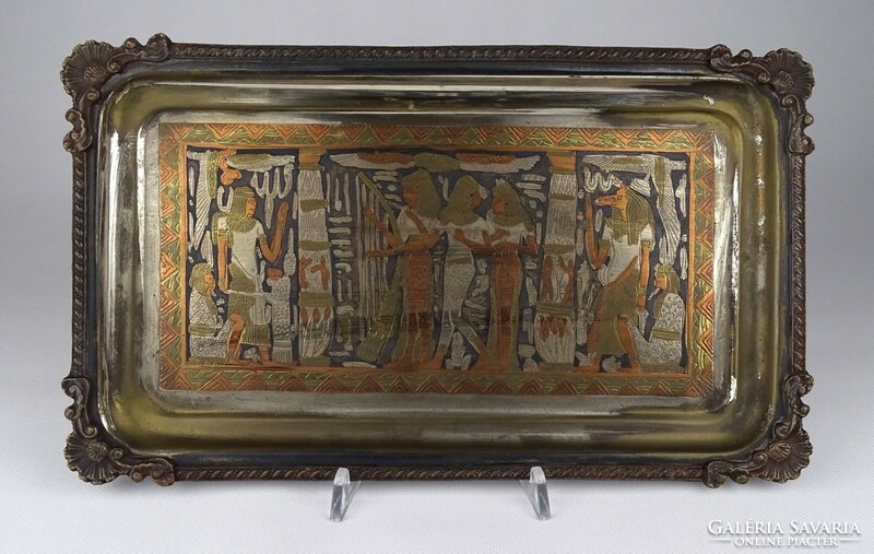1R202 old pharaoh decorative Egyptian tray wall decoration 19 x 32 cm