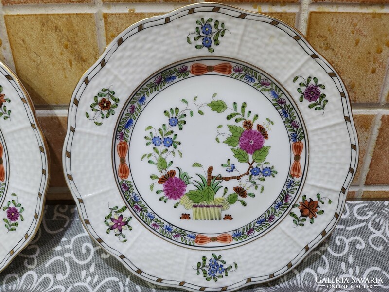 Herend Indian basket pattern dessert plates