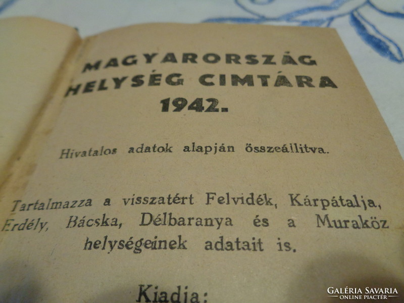Magyarország helység címtára , 1942 .