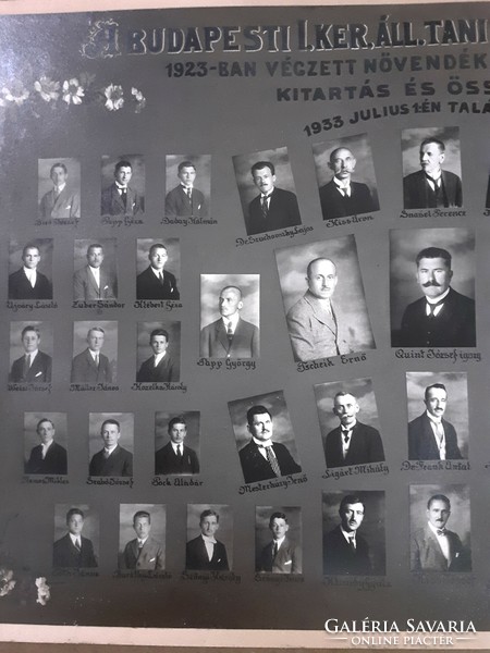 Tablókép graduated in 1923 from Budapest i. Dist. Teacher training institute (names !!!!! In the description)