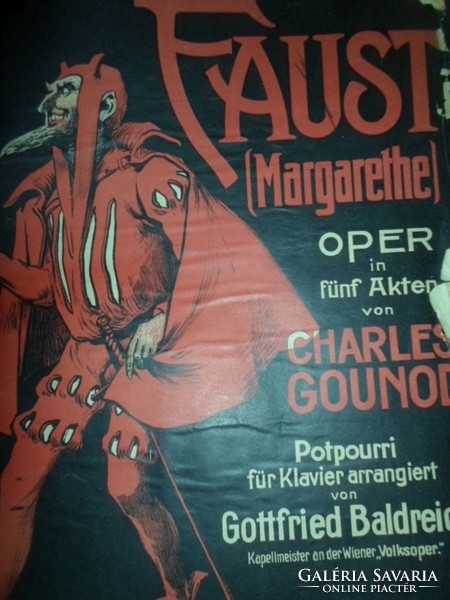 Gounod: Faust potpourri zongorára, antik kotta, 1905
