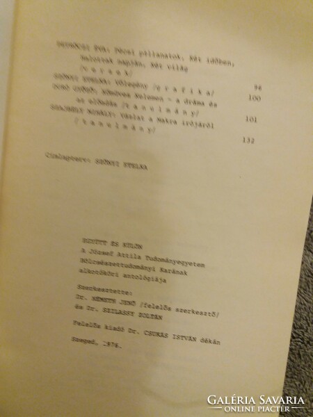 1975. Újfalusi Németh Jenő - Együtt és külön - alkotőköri antológia könyv képek szerint JATE SZEGED