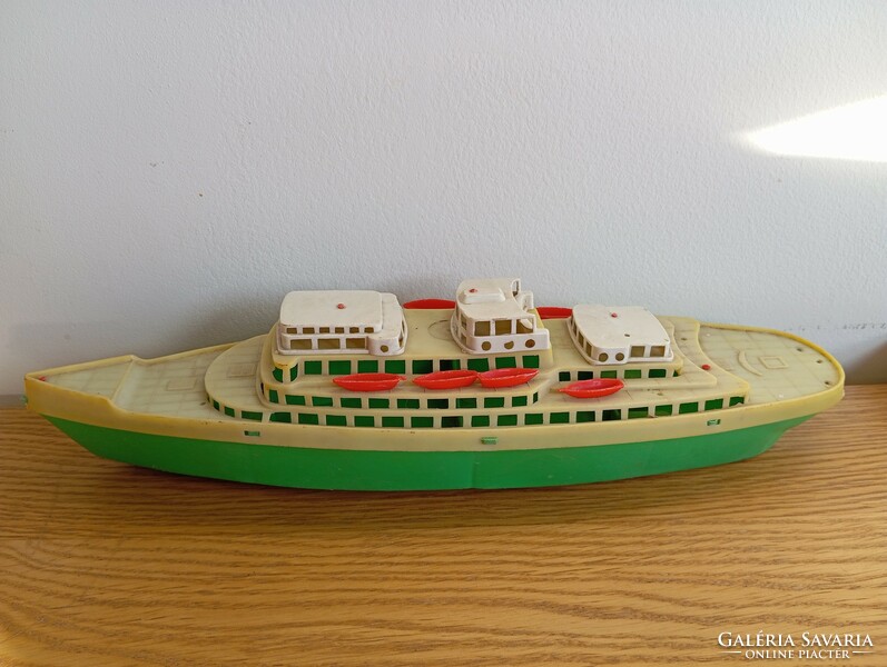 Retro plastic toy. Sailing luxury ship.
