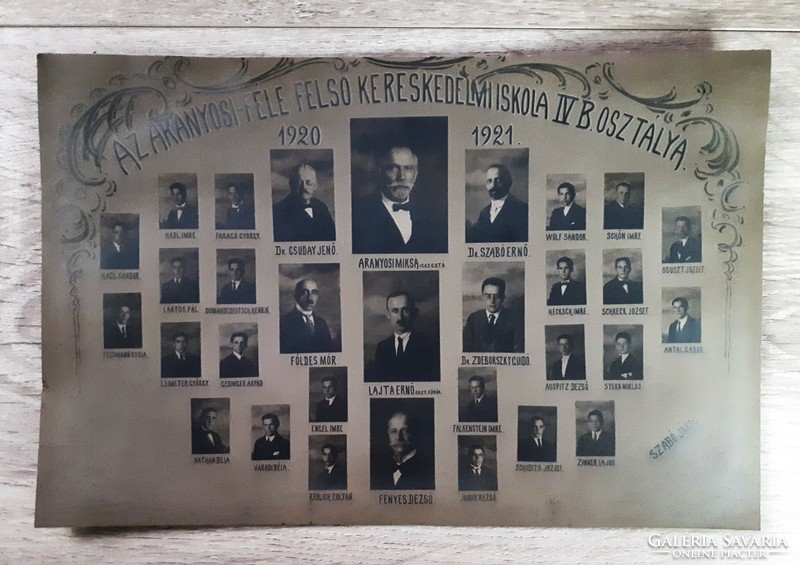 Tablókép 1920-1921 Aranyosi-féle felső kereskedelmi iskola (nevek !!!!!  a leírásban)