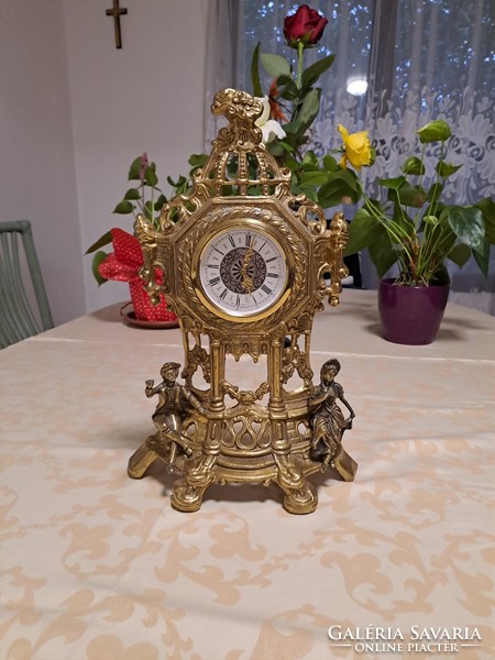 Baroque style copper table clock is beautiful