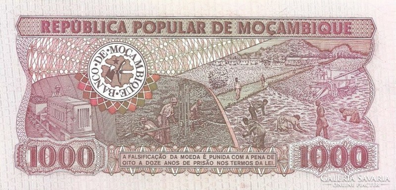 1000 meticais 1980 Mozambik UNC Ritka