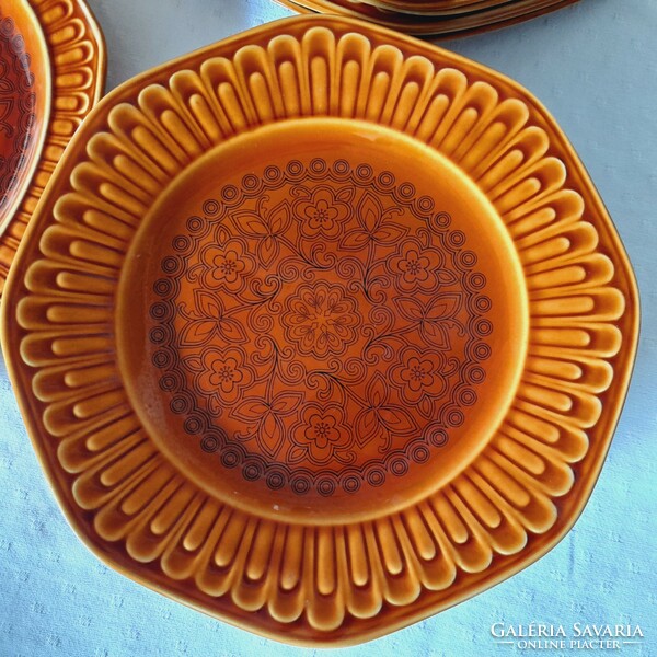 Spanish pontesa ceramic plate set, 3 x 8 + 1 in one