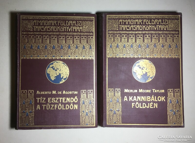 A Magyar Földrajzi Társaság Könyvtára (2 db kötet) Tíz esztendő a Tűzföldön - A kannibálok földjén