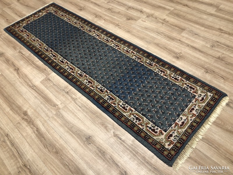 Indian hand-knotted wool Persian rug, 80 x 260 cm