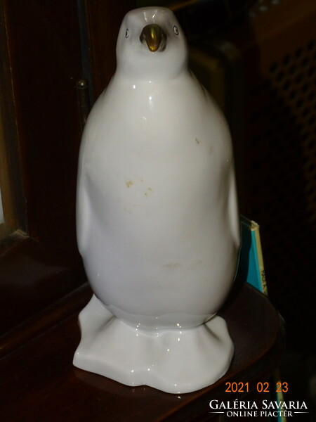 Hollóháza porcelain golden-beaked penguin 21 cm !!!