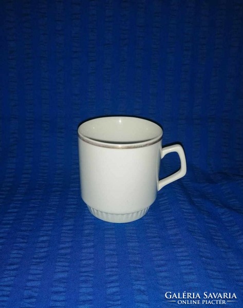 Zsolnay porcelain mug with gold stripes (a16)