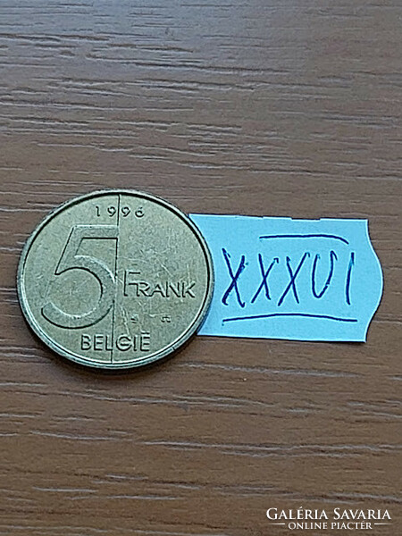 Belgium belgie 5 francs 1996 xxxvi