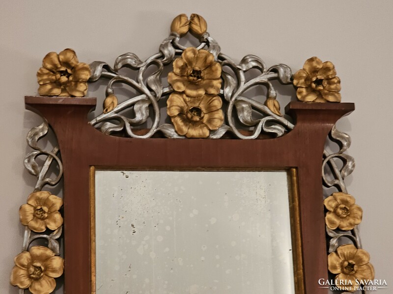 Amazing wooden art nouveau mirror