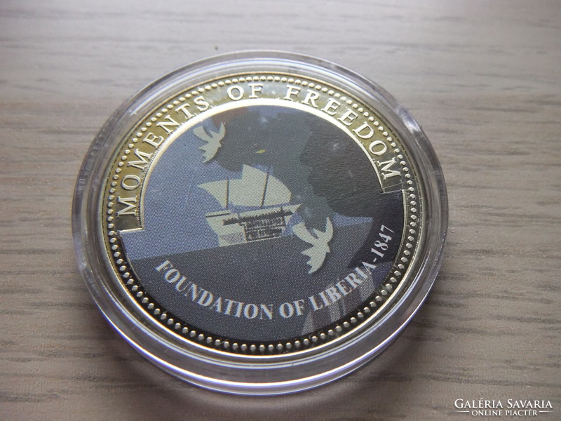 10 dollar Liberian coin 1847 in sealed capsule 2001 Liberian