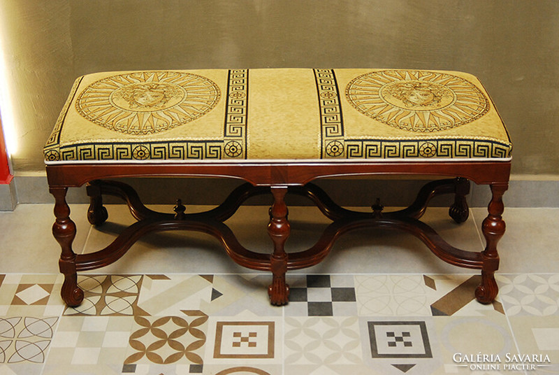 Barokk stílusú versace szövettel, szófa, pad, kanapé,Olaszországból