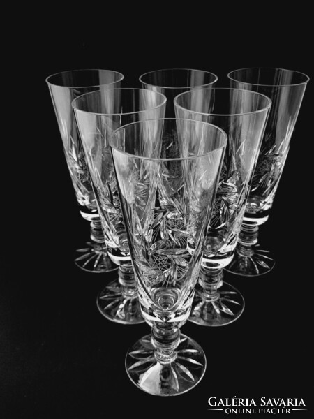 Stemmed crystal glasses, set, 6 in one, 18.5 cm