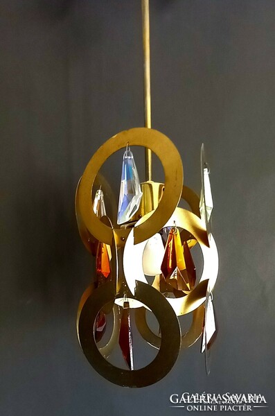Popart réz mennyezezi lámpa Muránói üveg betétekkel ALKUDHATÓ