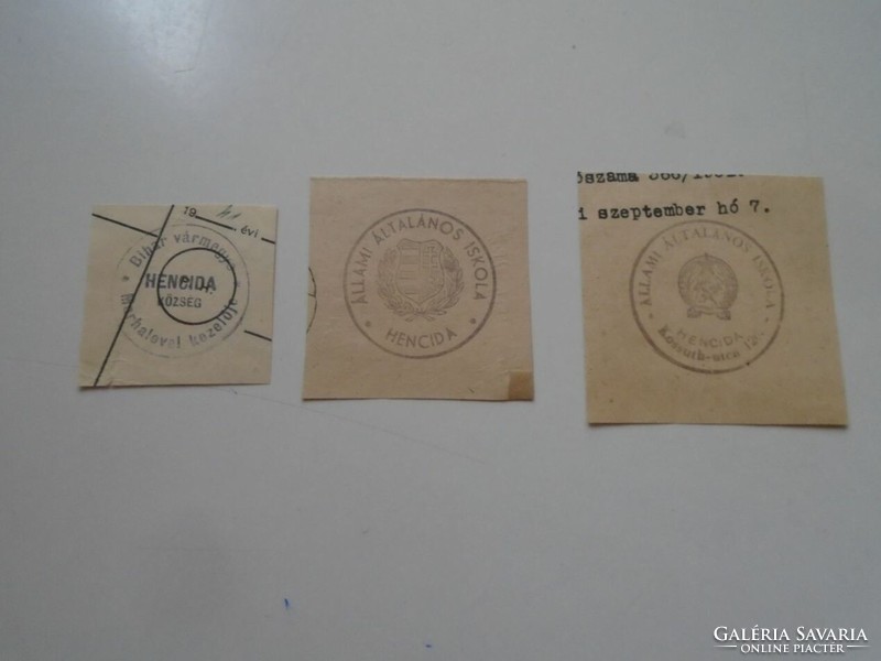 D202546 Hencida (Bihar etc.) old stamp impressions 3 pcs. About 1900-1950's
