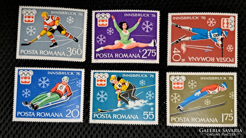 1976. Romania postal clear innsbruck sports stamps f/4/15