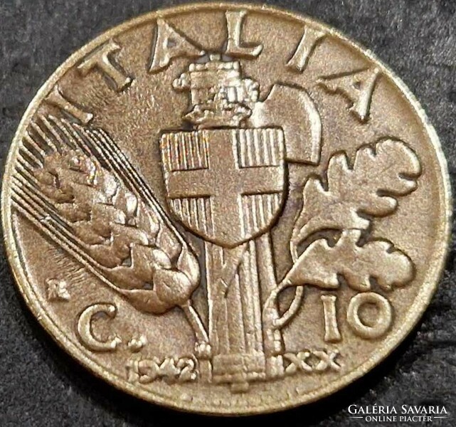 Olaszország, 10 Centesimi 1942.