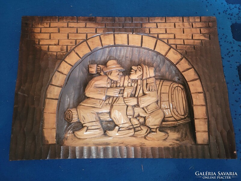 Carved wooden wall decoration