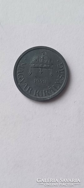 2 Filér 1943, Hungary, in good condition!
